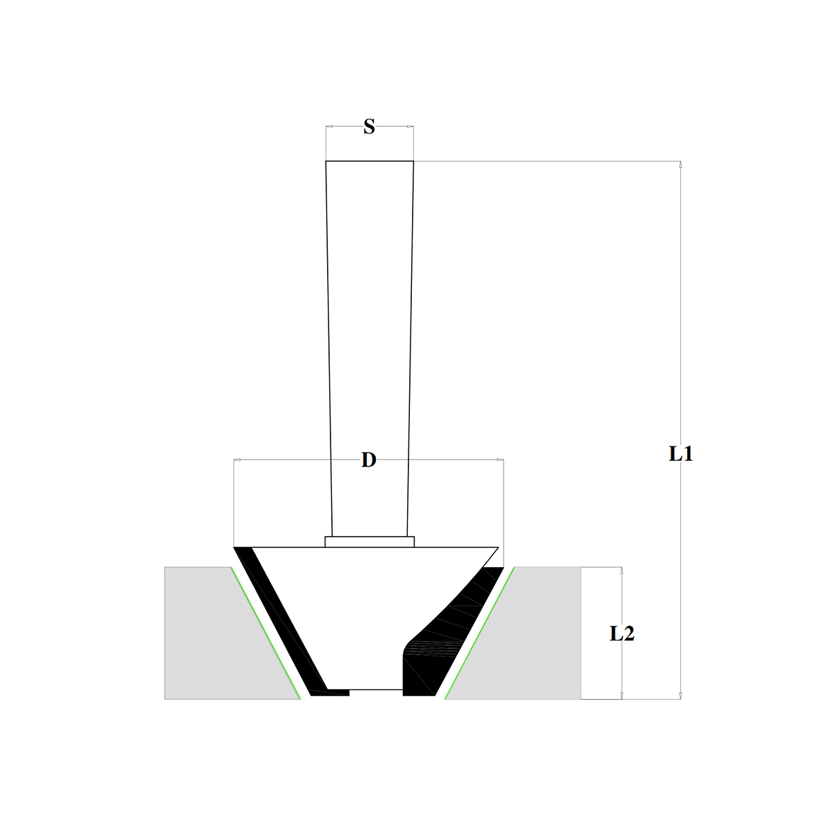 Foret Fraise à Chanfreiner 3 Flûtes 60 Degrés Carbure Tungstène - Outil CNC Précis