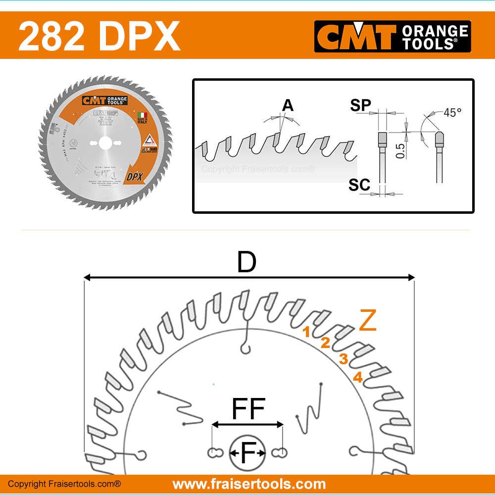 Saw blade for panel sizing machine