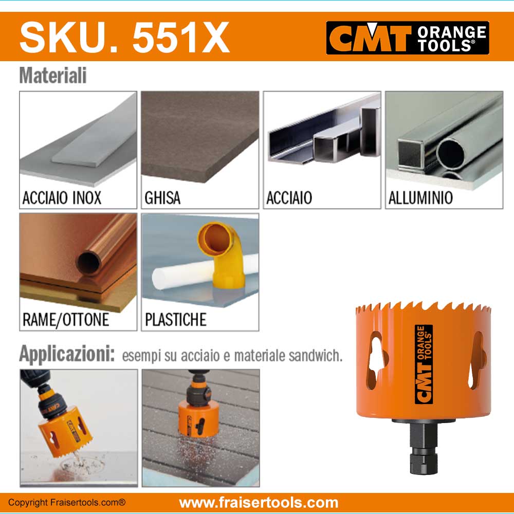CMT.551X - Bimetal hole saw - Fraiser