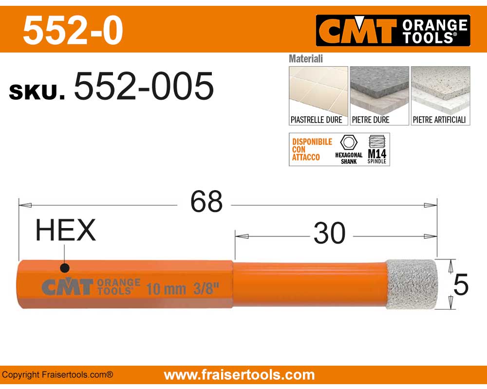 Trade Shop - Sega Tazza Diamantata Fori Piastrelle Ceramica Marmo Punta Trapano Varie Misure 30 Mm 93534714
