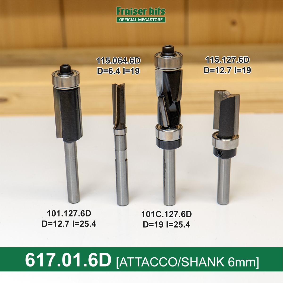 Copy and trim router bits set with bearing - Fraiser