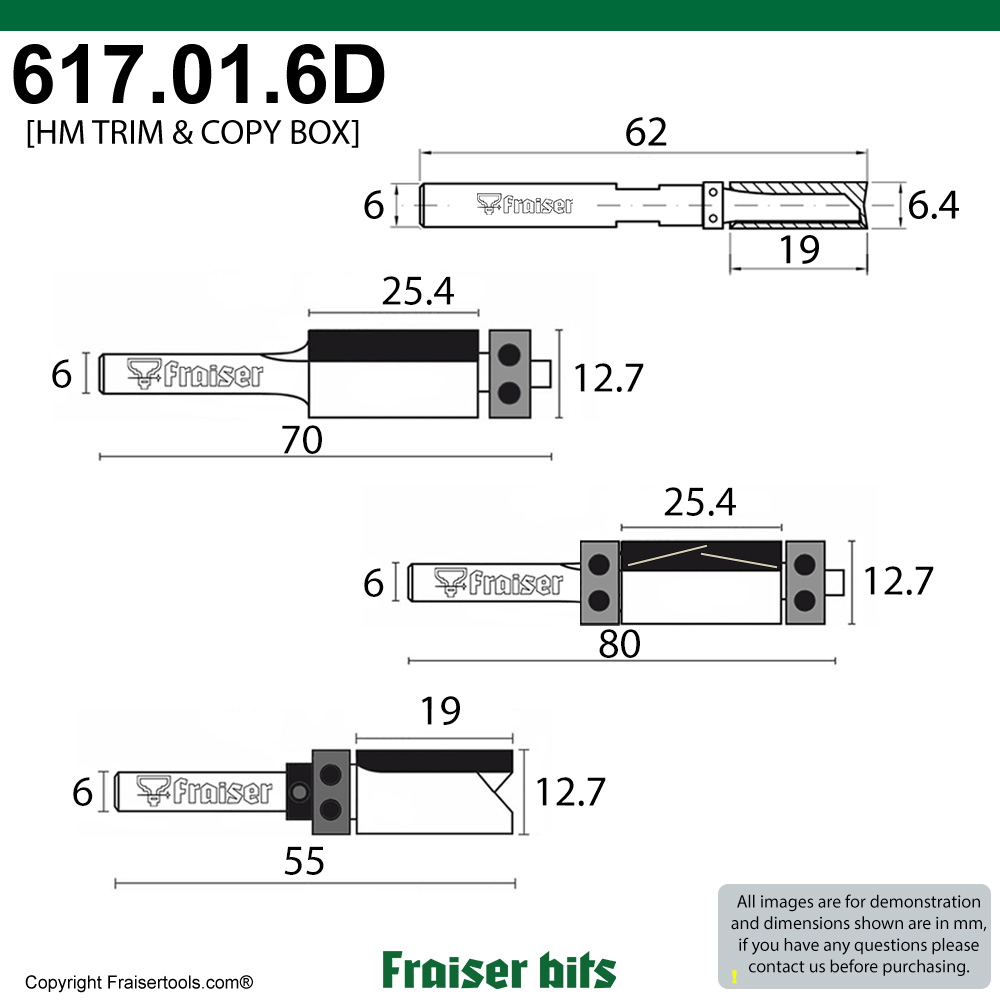 Copy Router Bits Copy and trim router bits set with bearing - Fraiser