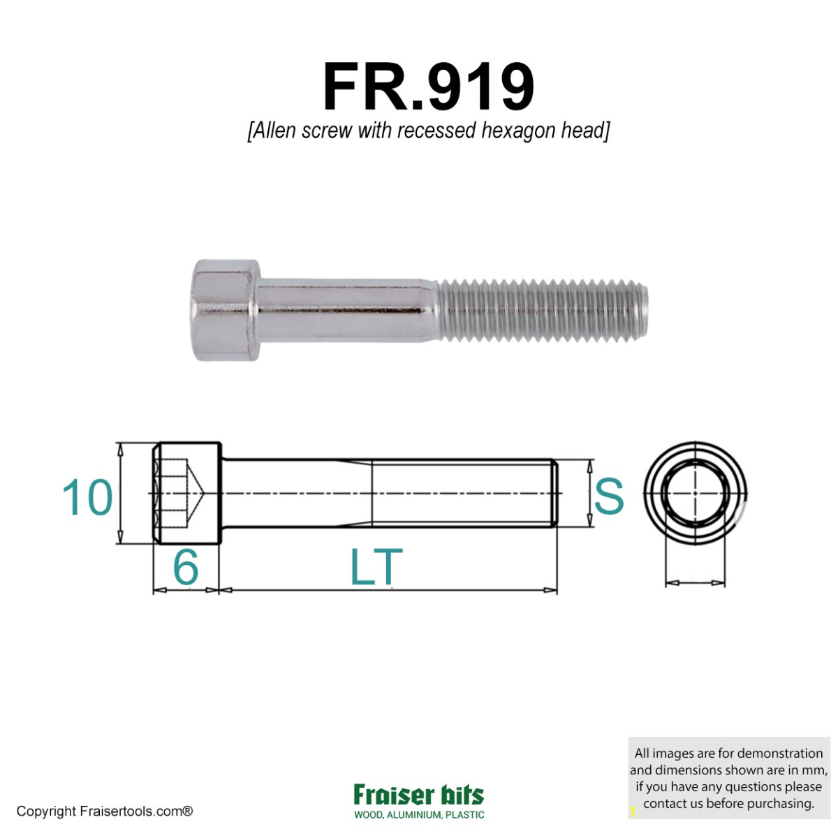 Ve A Brugola Con Testa Esagonale Incassata RS PRO, M6, L. 10mm, In - Foto 8