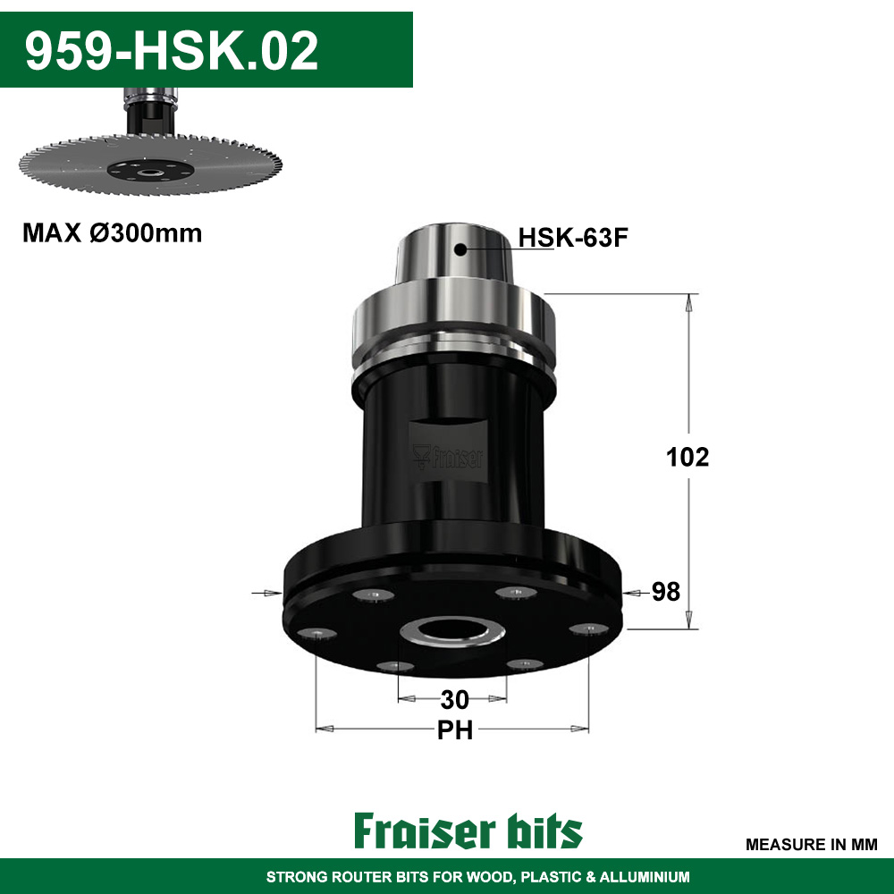 HSK Chuck for Grooving Blade - Fraiser