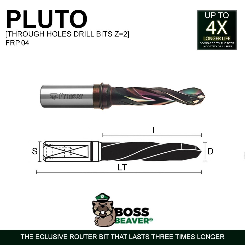 Coated through hole drill bit | PLUTO - Fraiser