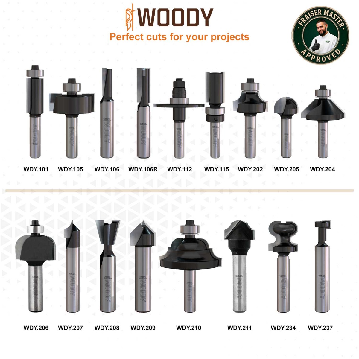 Plunge Wood Router Bit WOODY - Plunge-cutting straight router bit - Fraiser