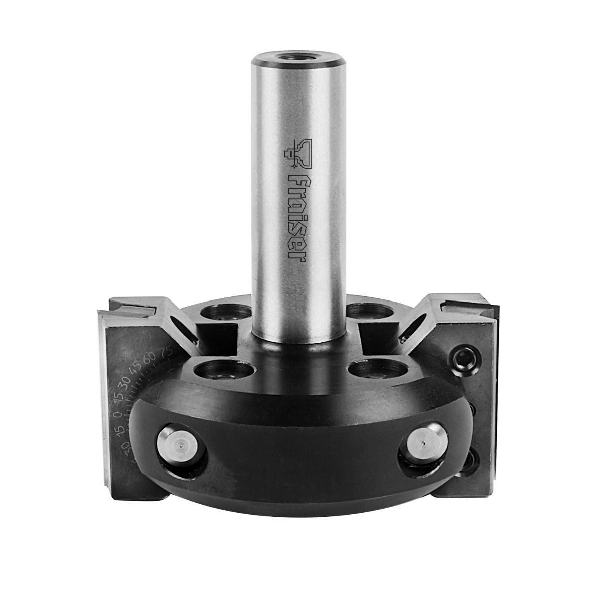 Adjustable chamfering router bit with interchangeable knives - Fraiser