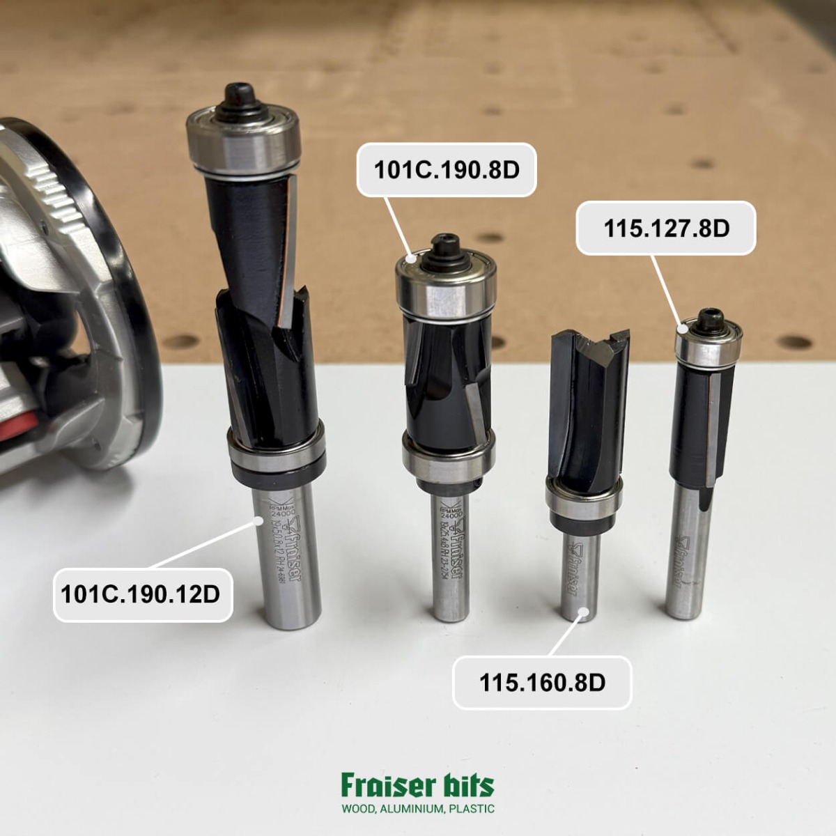XDENGP Flush Trim Router Bit – 1/4" Shank, 3/8" Cutting Diameter, 1-3/16" Cutting Height – Bottom Bearing For Straight Trim Woodworking