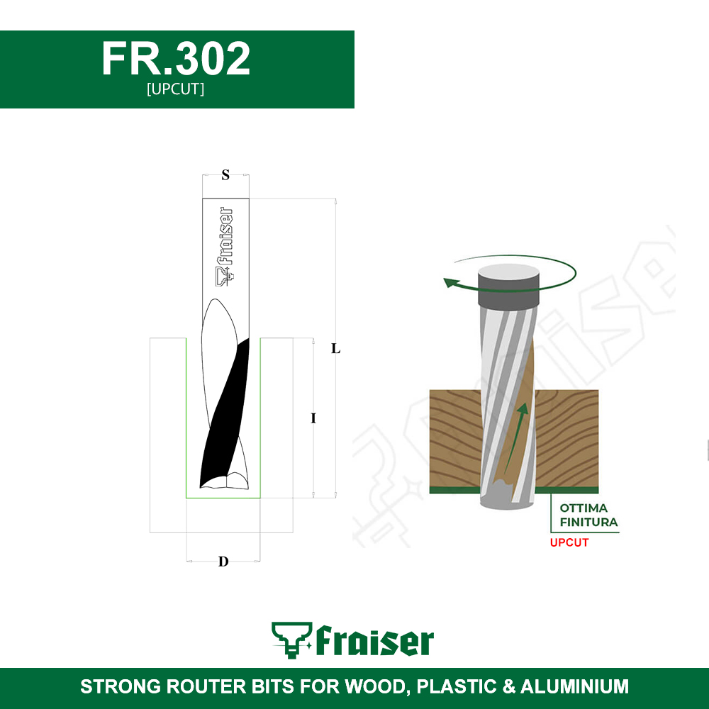 Spiral Router Bits UPCUT Z=2 | Fraiser