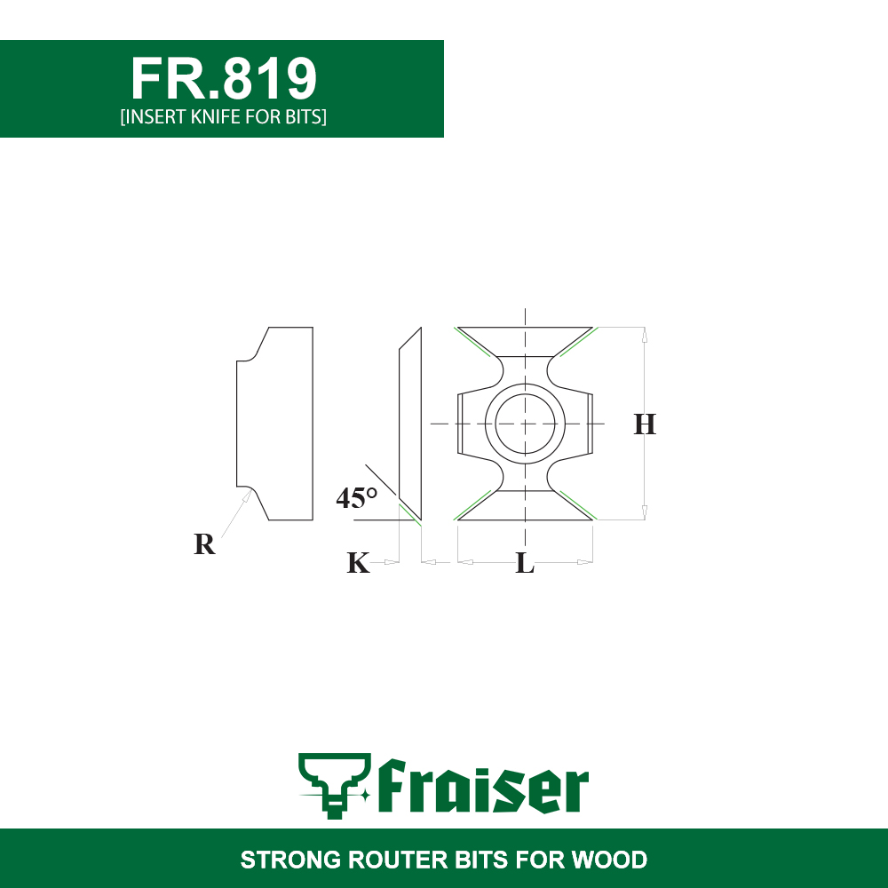 HW HM Wendeplatten 45° Fasefräser Gehrungsfräser 150 x 35 x 30 mm Z2