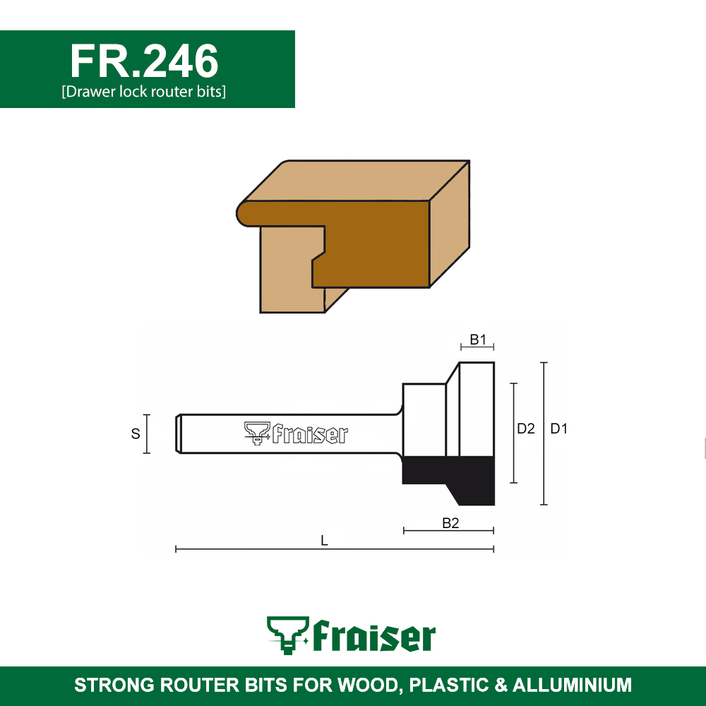 Drawer Lock Router Bit Layout Dimensions Drawer lock router bits - Fraiser