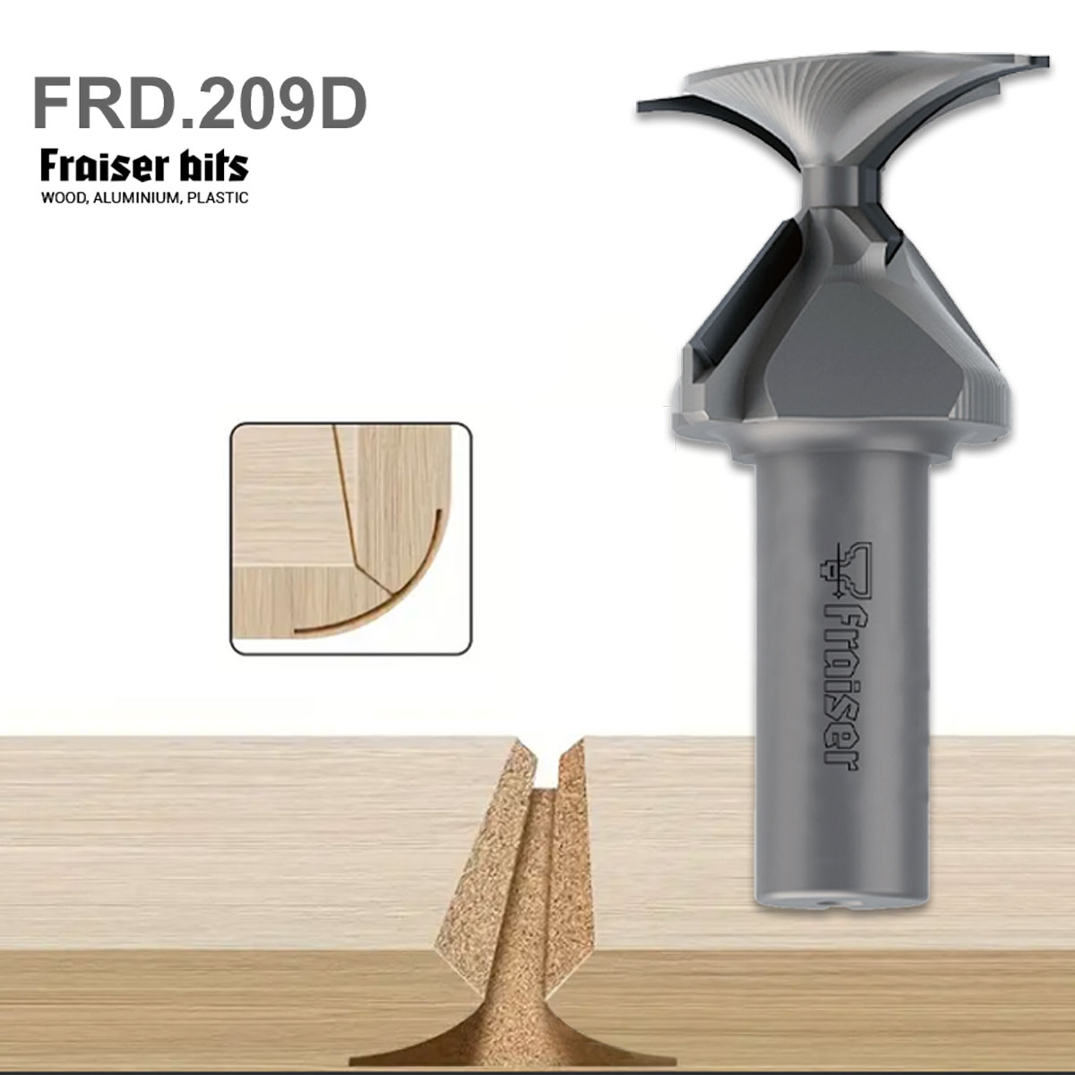 PCD router bit for bending panels with coating - Fraiser
