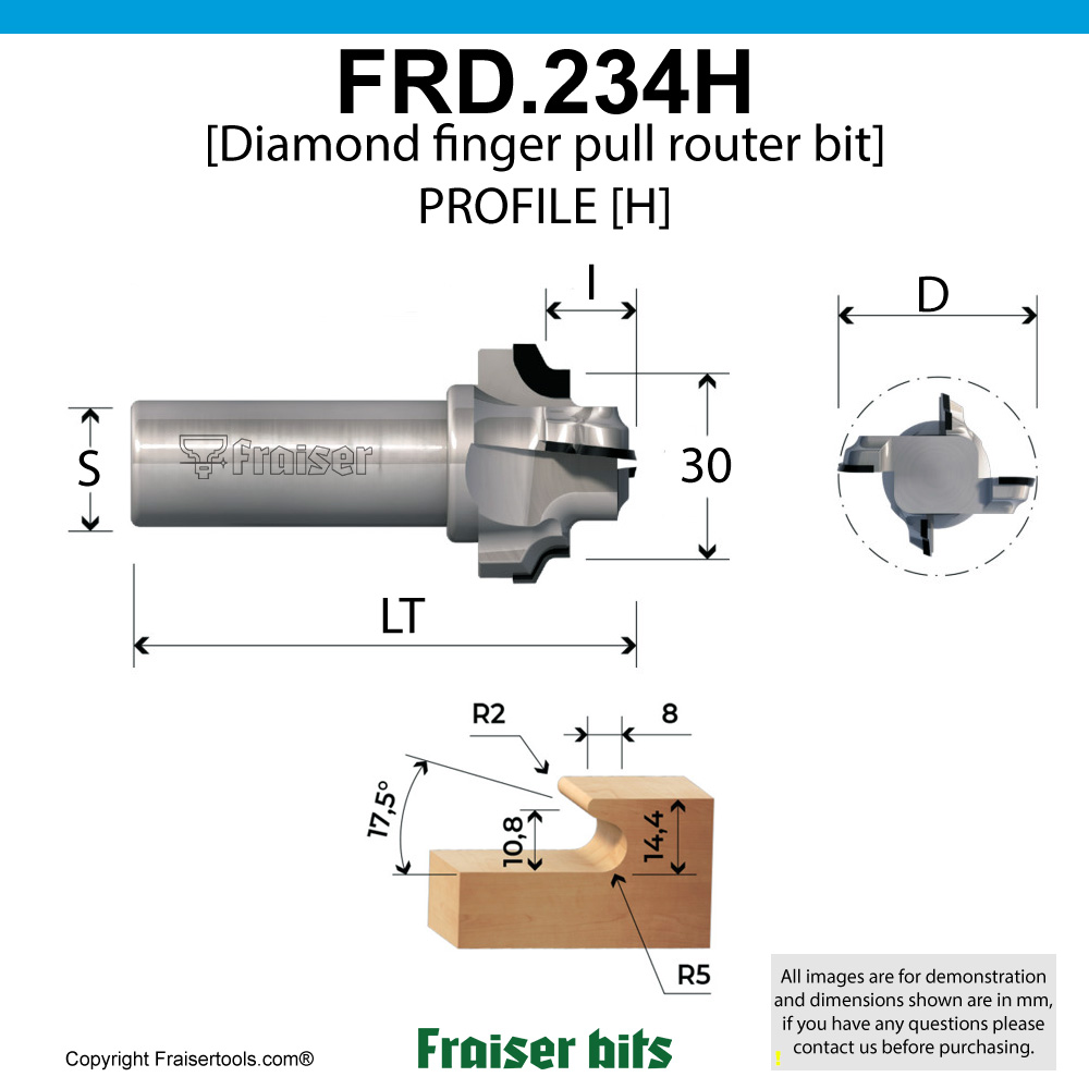Diamond finger pull router bit [H] - Fraiser