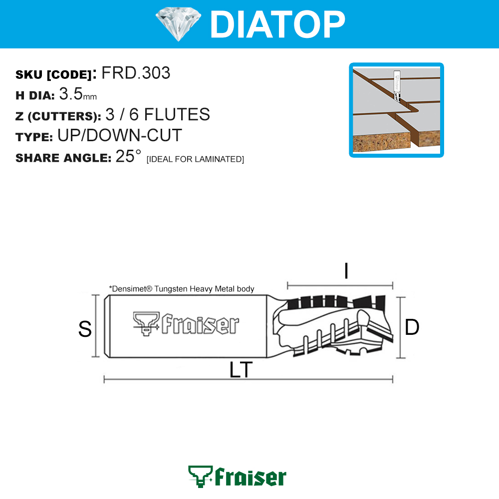 Fraise Diamant Z=3+3 [Nesting] - Fraiser