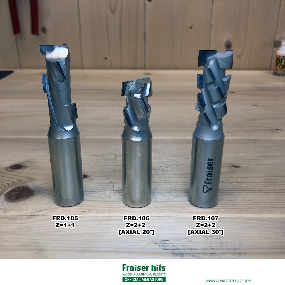Diamond Router Bits Z=2+2 [Axial 30°] - Fraiser
