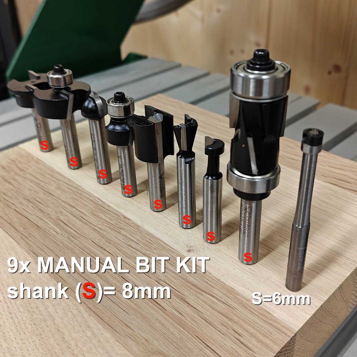 QWORK 20-teiliges HSS Fräser Set – 3mm Schaft, Titanbeschichtet Für Holzschnitzerei & Gravur