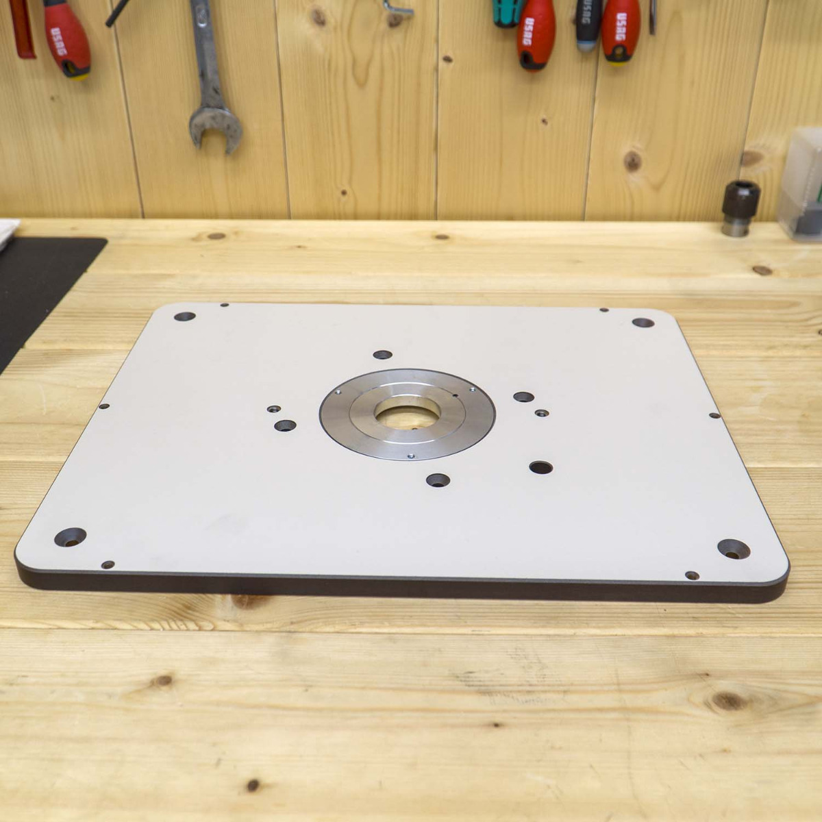 Produktbild von Aluminium Router Tisch Insert Platte W/Gehrung Gauge Für