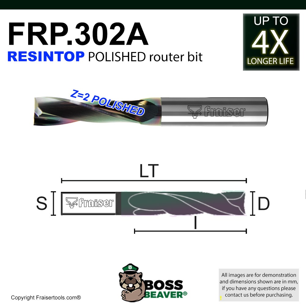 Router bit for resin and polymer - RESINTOP