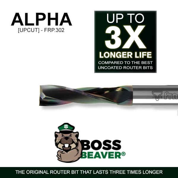 ALPHA| Spiral Covered Router Bit Z=2 [UPCUT] - Fraiser