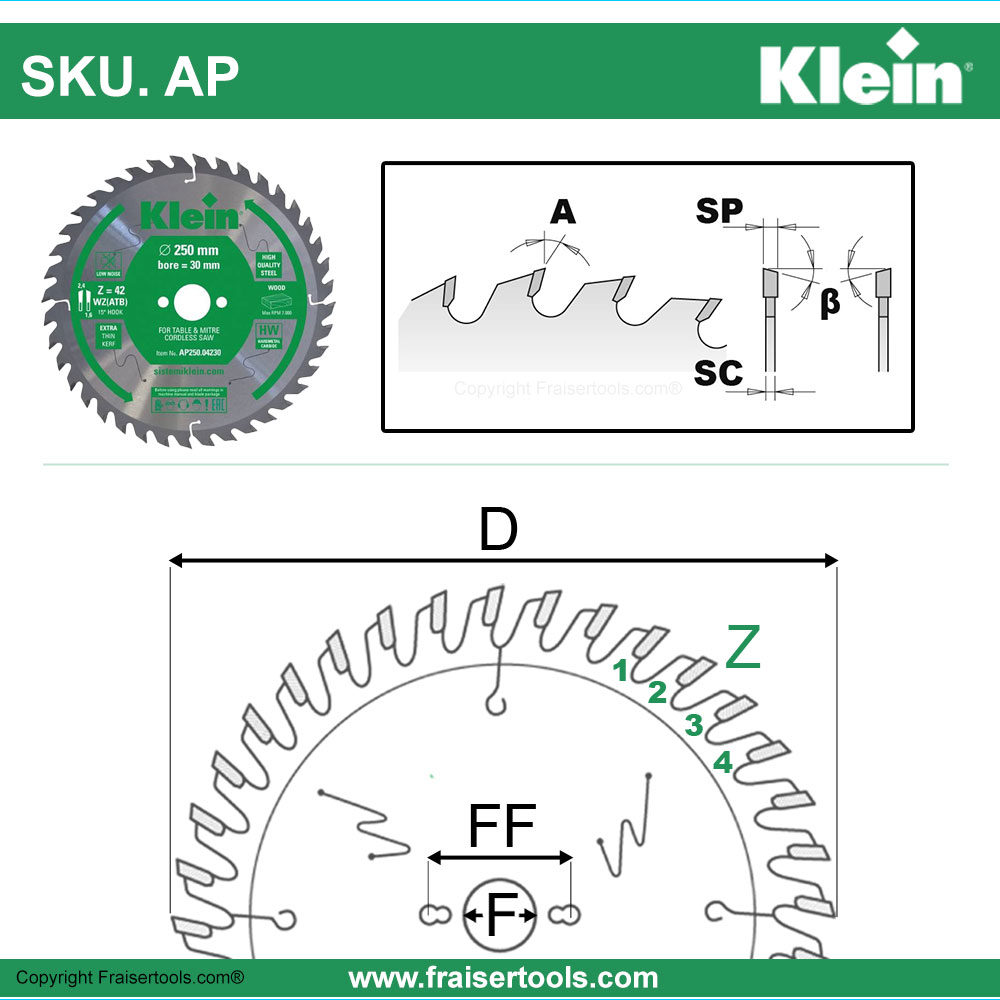 KLEIN.AP- Blade for portable cordless saws - Fraiser