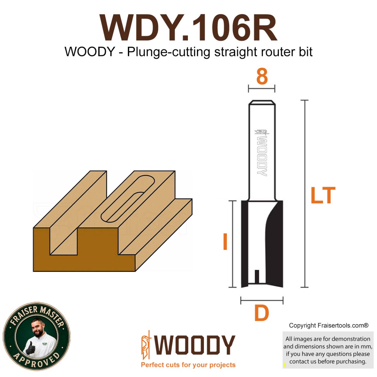WOODY - Plunge-cutting straight router bit - Fraiser
